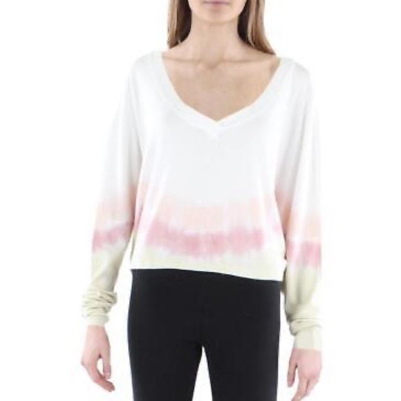 NWT [Anthropologie] Maronie Tie Dye Cropped Long-Sleeved Shirt Women's Sz Large - Picture 1 of 3